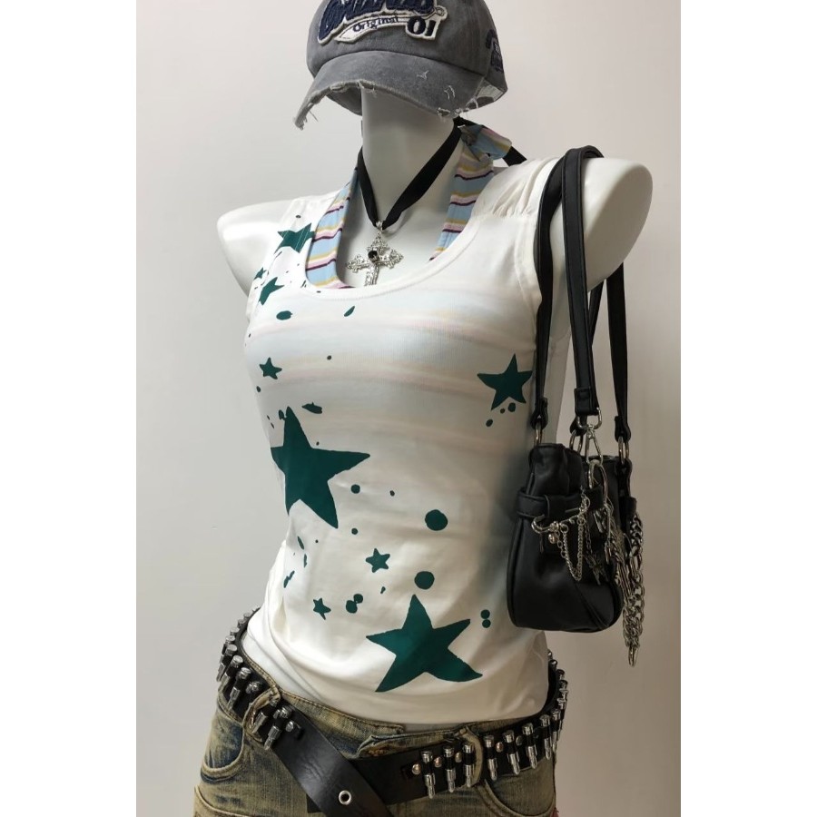 Áovest ngắn nữ style Y2K retro slim fit in hình