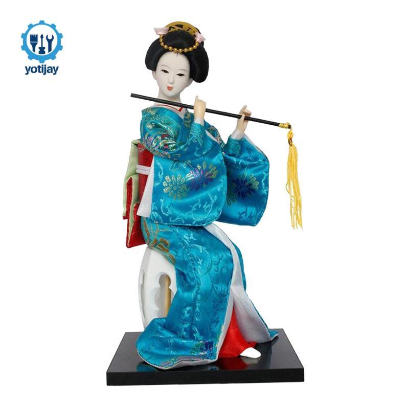 12 "Geisha Nhật Bản Thu Nhỏ Các Bức Tượng Trang Trí Điêu Khắc Búp Bê Kimono Dân Tộc Nhật Bản Geisha 