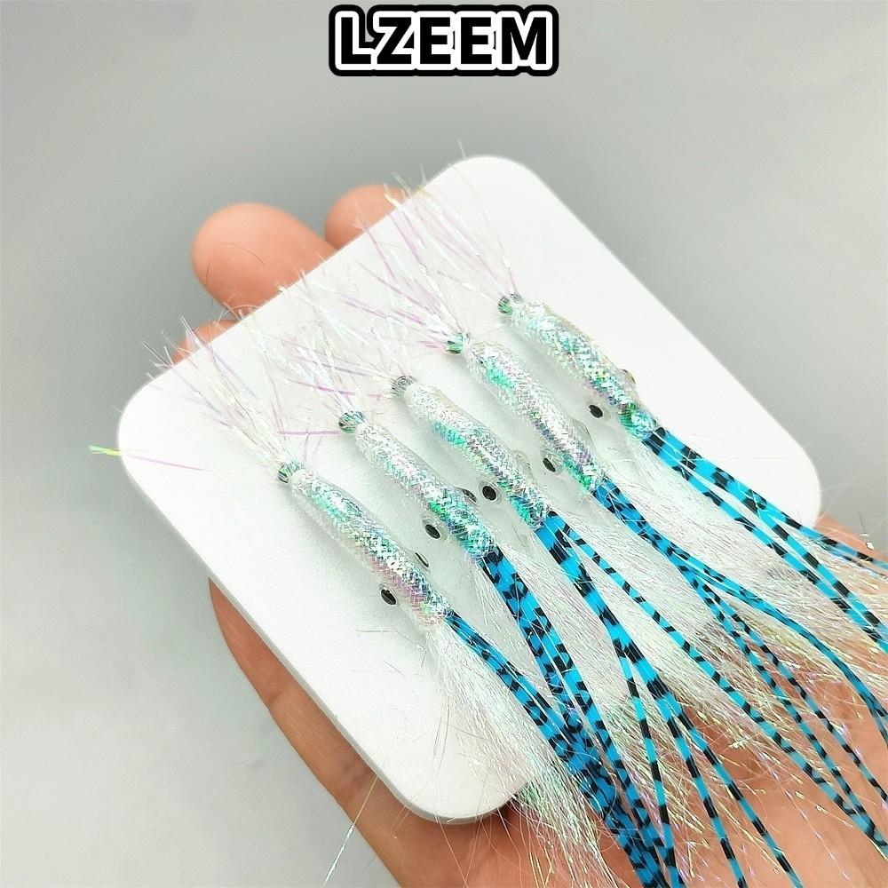 LZEEM 5 Mồi câu cá bằng đồng thau, mồi cá đuôi Rayon chìm chậm, mồi Scud chất liệu Rayon