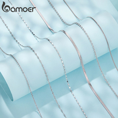 Vòng cổ Bamoer - Dây chuyền cơ bản, kèm hộp quà Yin4