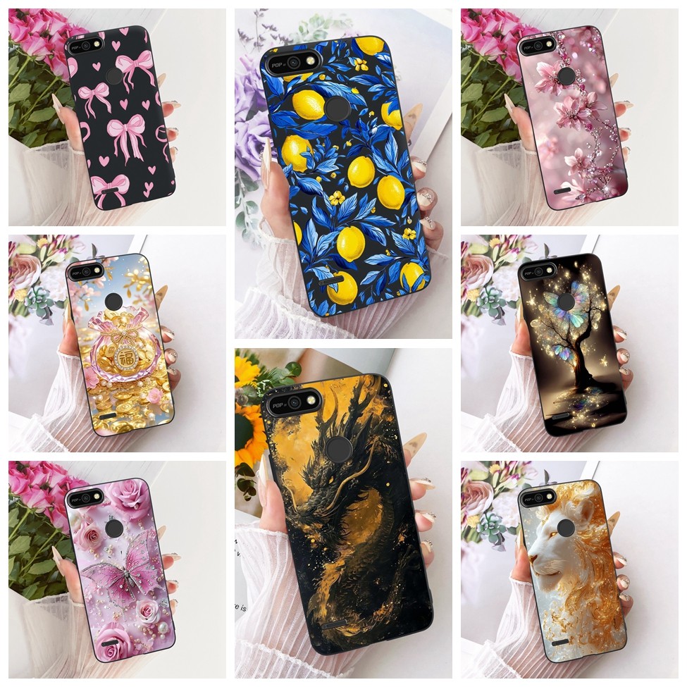 Ốp Điện Thoại Tecno Pop 2F Cover B1c Silicone Mèo Dễ Thương Thời Trang Ngộ nghĩnh Sơn Vỏ Tecno Pop2 