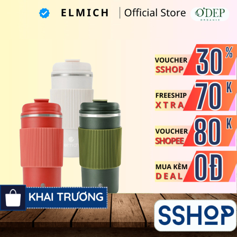 Cốc giữ nhiệt inox 304 Elmich EL8345 dung tích 480ML , Hàng chính hãng - SSHOP SSO