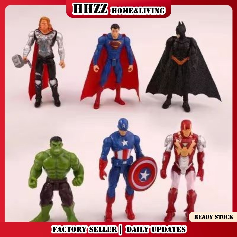 PVC Avengers Nhân Vật Hành Động 6 Bộ Di Chuyển Tay Chân Siêu Anh Hùng Sưu Tập Đồ Chơi Mô Hình Cho Tr