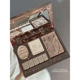 Flower Knows Chocolate Shop Dập Nổi Độ Bóng Cao Che Khuyết Điểm Tất Cả Trong Một Tấm Mũi Bóng Bóng Silhouette Hairline Powder Con