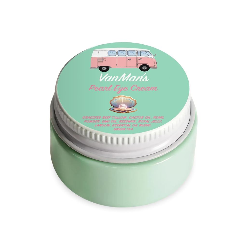 VanMan 'sPearlEyewithGrassFedBeefTallow – BrighteningandoothinderEyewithWild-CaugearlPowderandRoyalJ