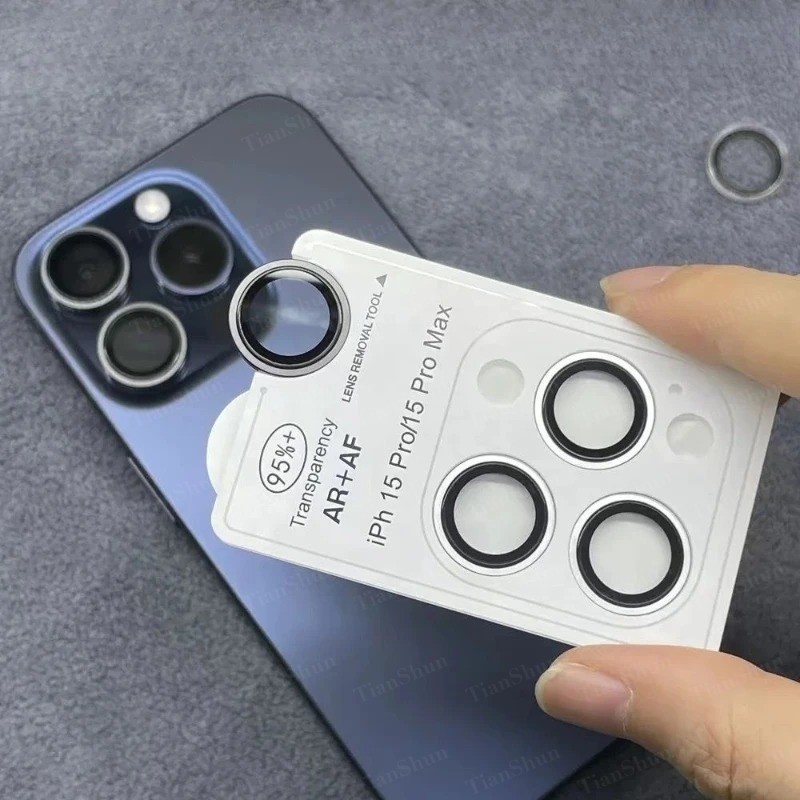 Dễ dàng cài đặt Phim bảo vệ ống kính máy ảnh hợp kim titan, Thích hợp cho điện thoại di động 17 16 1