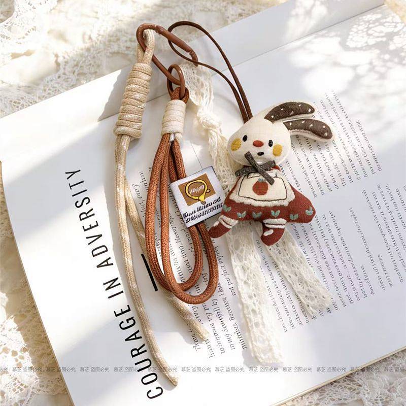 INS Korean Fabric Cute Rabbit Pendant Handmade Braided Rope Bag Ornaments Miu Series lrh7