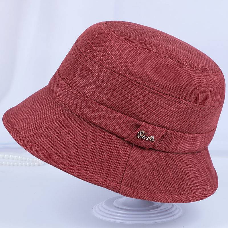 Spring and Autumn Mom Hat Thin Shade Cloth Hat Middle-Aged and Elderly Bucket Hat Bucket Hat Summer 