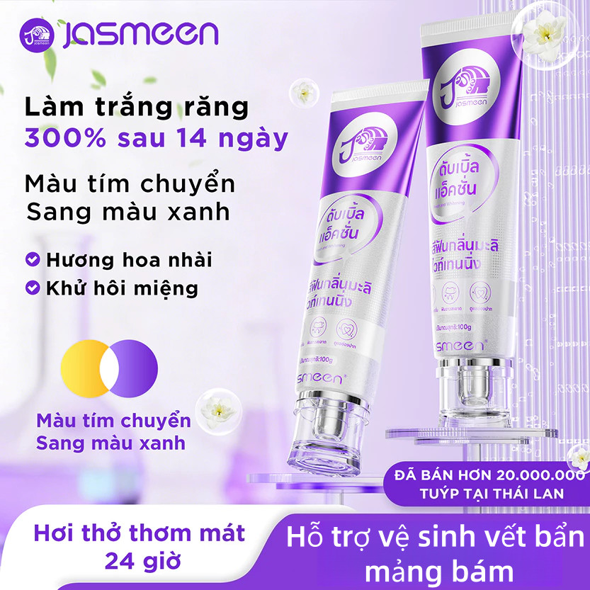 Kem Đánh Răng JASMEEN Thái Lan - Với Vết Ố Vàng - Hương Hoa Nhài Thơm Mát #JN03