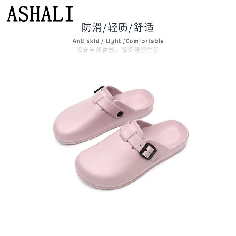 ASHALI Dép Bít Mũi Đế Mềm Dày Dặn Chống Nước Chống Trượt Cho Nữ