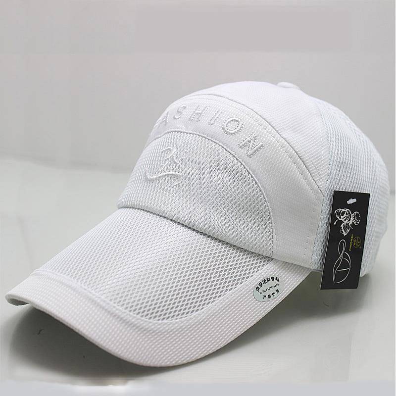 Summer Men and Women White Hat Sports Cap Summer Baseball Cap Thin Sun Protection Tennis Cap Running