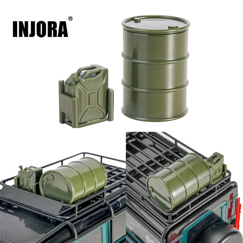 INJORA Nhựa Mô Phỏng Bình Nhiên Liệu Trống Dầu Cho 1 / 18 1 / 24 RC Xe Bánh Xích TRX4M SCX24 FCX24 E