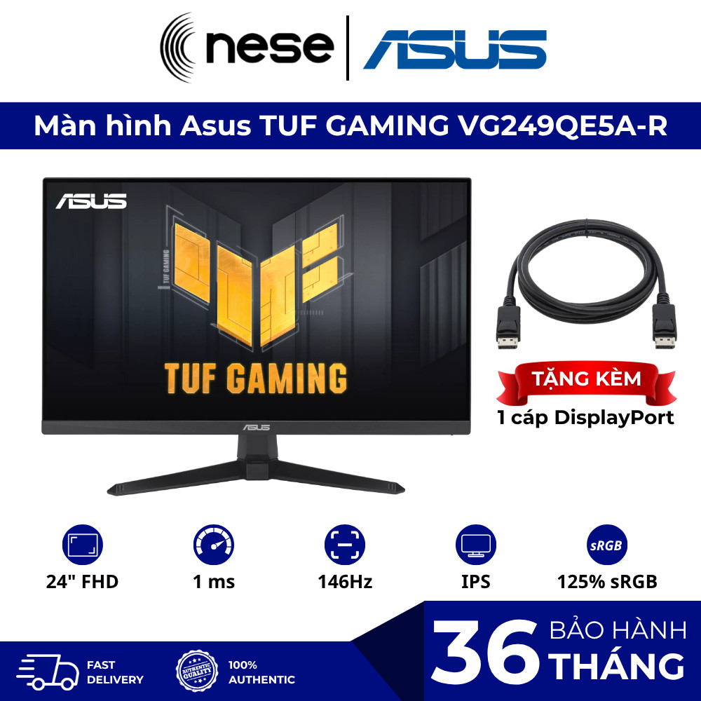Màn hình ASUS TUF Gaming VG249QE5A-R 23.8 inch IPS FHD 146Hz 1ms chuyên game viền mỏng chính hãng