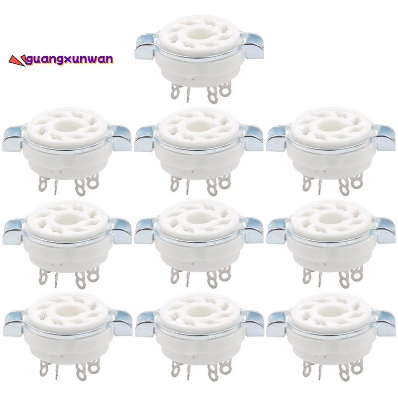 10 Chiếc Khung Xe Gắn 8 Pin K8A Octal Gốm Ống Ổ Cắm Cho KT88 KT66 6SN7 5AR4 GZ34 5881 6V6 5U4G 6550 