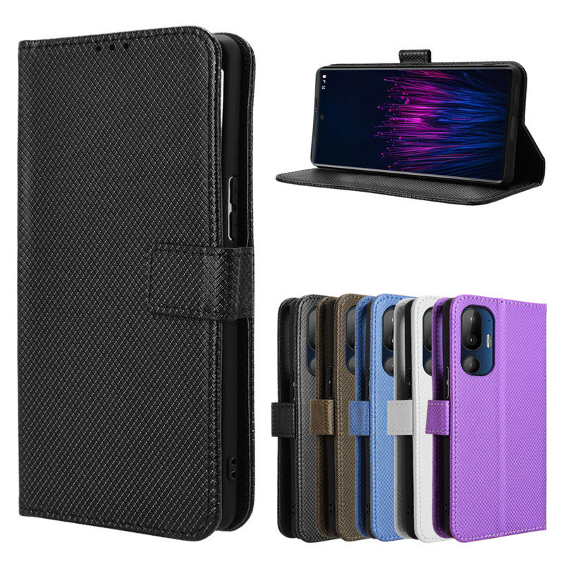 Thích hợp cho HTC U24 Pro Ốp Điện Thoại HTC U24Pro 5G Họa Tiết Kim Cương Điện Thoại Da Thẻ Dây Lật B