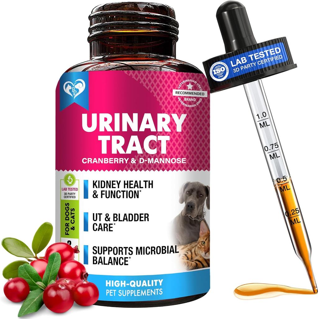 Cat & Dog Urinary Tract Infection Treatment & Natural UTI Medicine Cranberry & D-Mannose -Kidney+Bla