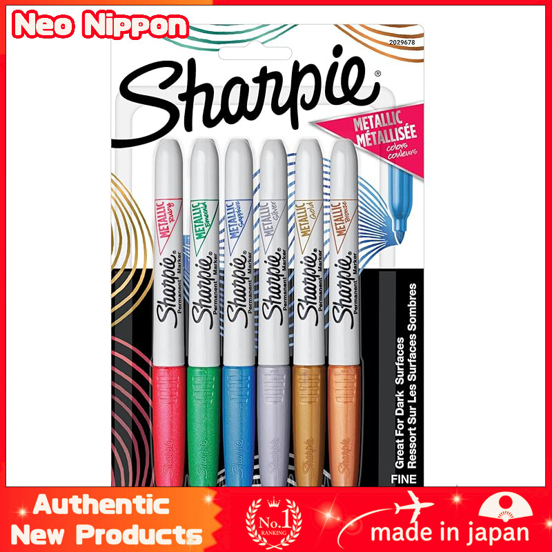Sharpie Metallic Oil-Based Marker Set, 6-Color, Medium Point