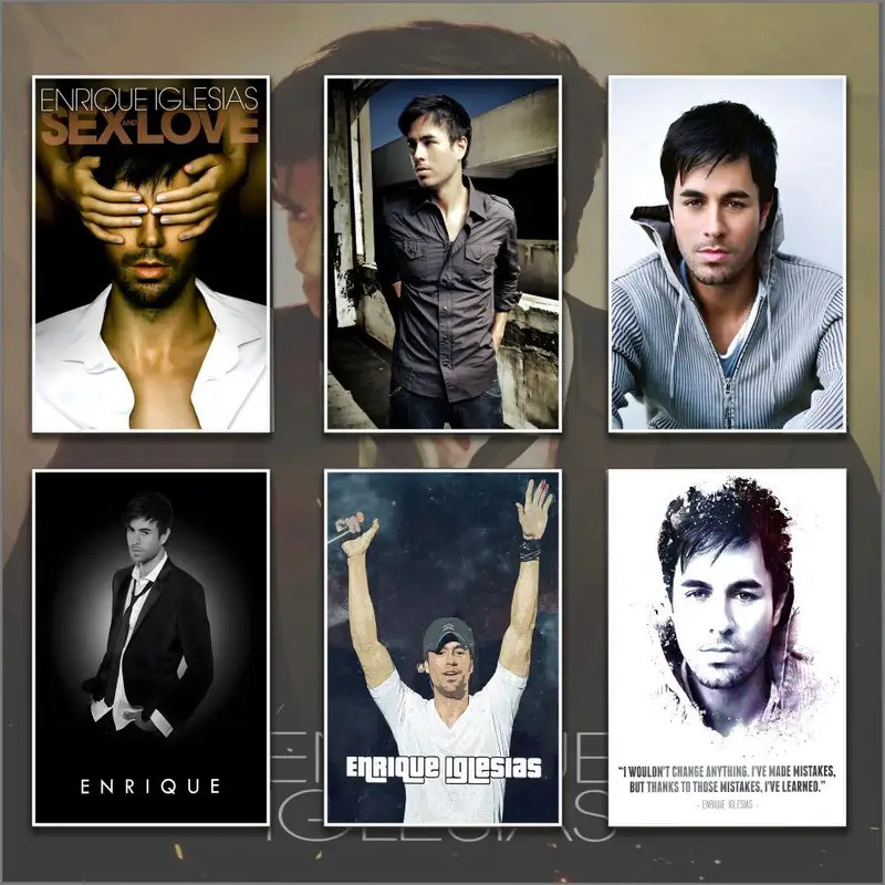 Ca Sĩ E-Enrique I-Iglesias Poster HD PVC Nghệ Thuật Treo Tường - Chống Thấm Nước Chống Vết Bẩn Cho V