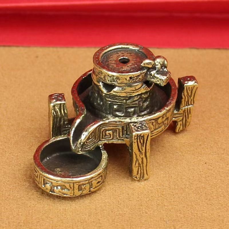 Đồng thau Đá Mài Chảy Ngược Hương Mini Đá Cũ Mài Đồ Trang Trí Sáng Tạo Quốc Gia Bàn Mài Hương Dính Y