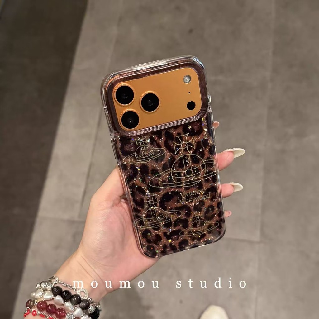 Ốp Lưng Da Báo Retro Hành Tinh cho iPhone 17 & Mẫu Cũ