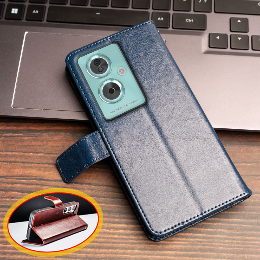 Ví Lật Da Ốp Lưng Điện Thoại Oppo A79 5G A2 A1s PJB110 CPH2553 Chân Đế Hộp Đựng Thẻ TPU Chống Sốc Vỏ