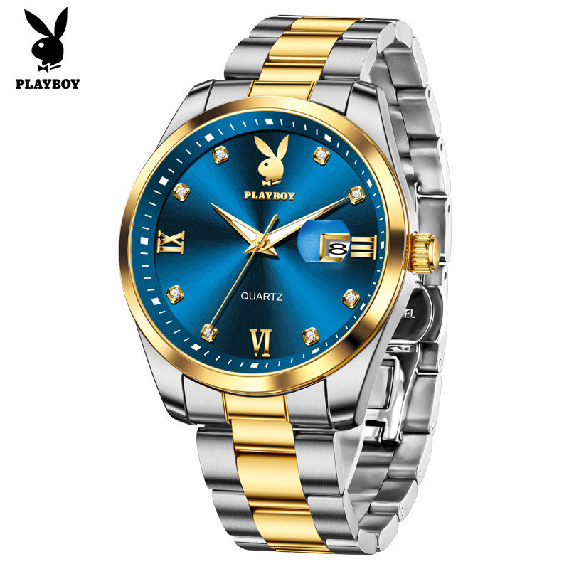 Playboy 3503 Thương Hiệu Đồng Hồ Thời Trang Lịch Đơn Đồng Hồ Thạch Anh Chống Thấm Nước Đồng Hồ Nam H