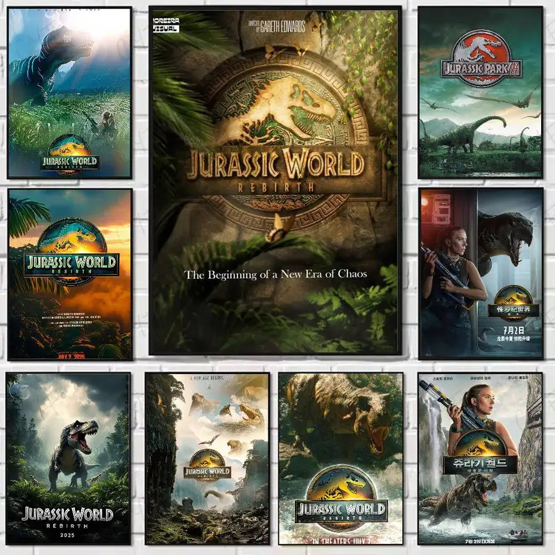 2025 Phim Mới J-Jurassic Thế Giới Tái Sinh Poster Cao Cấp Ký Túc Xá Phòng Khách Thẩm Mỹ Trang Trí Tư