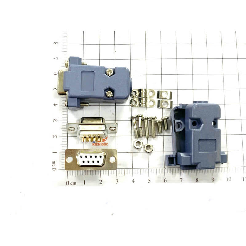 1 Bộ đầu nối Delta Servo DB9 loại mạ vàng đầu cái 9 chân ( đầu DB9+vỏ DB9)