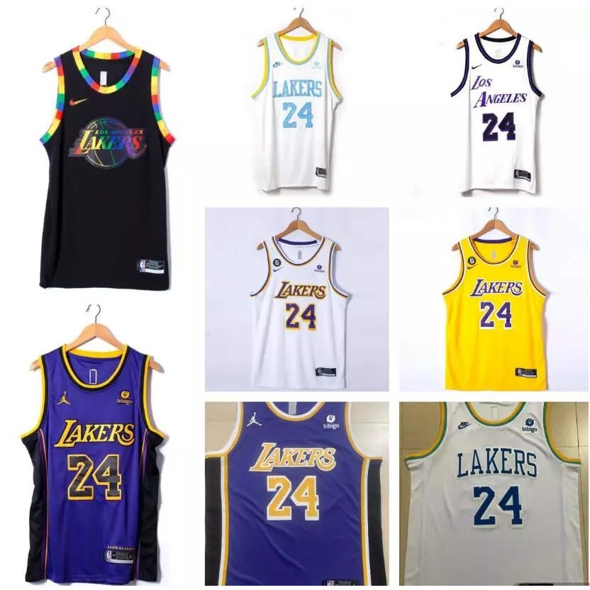Jersey Lakers 2023 thêu số 24 Kobe Bryant