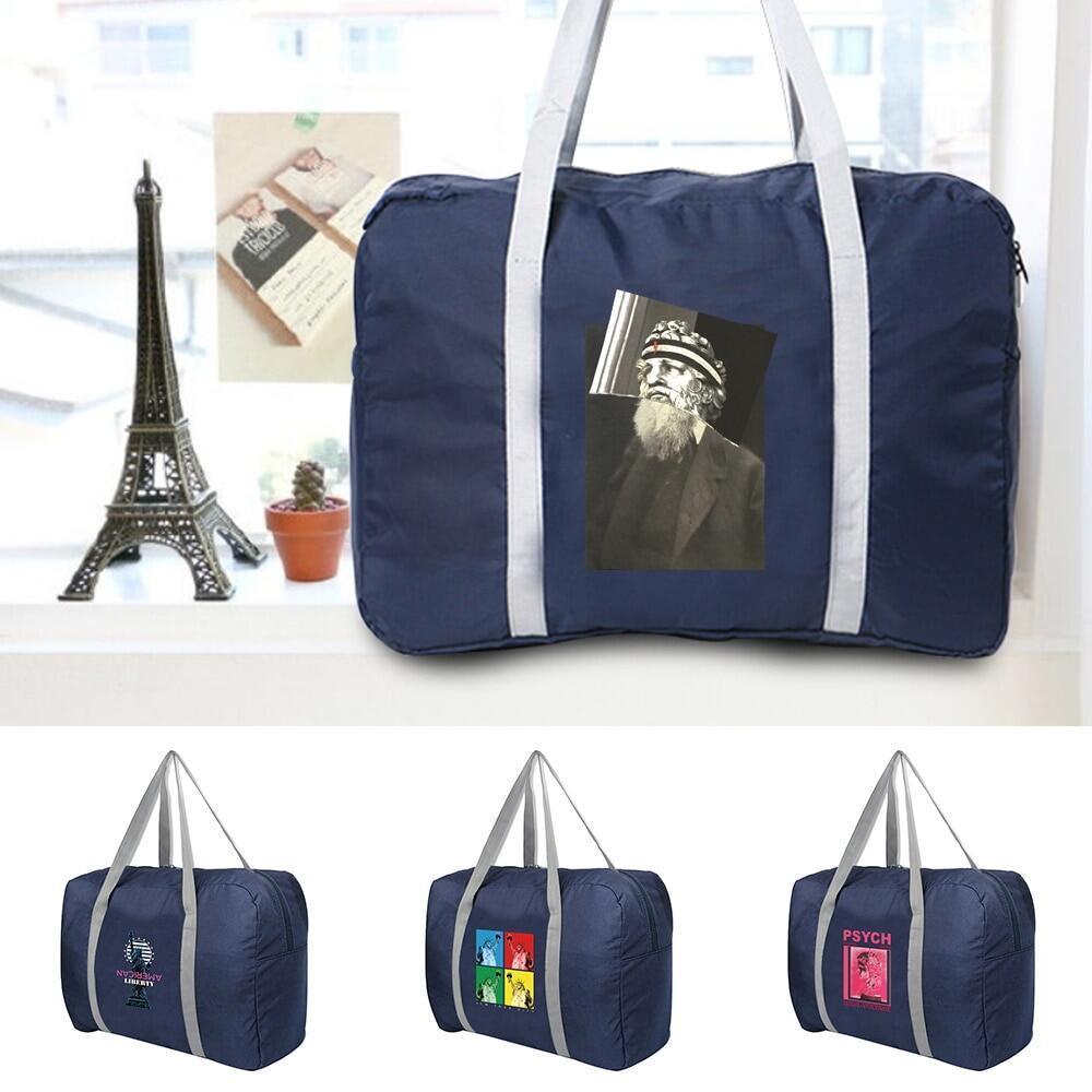 Dapat dilipat Foldable Travel Bags Unisex Clothes Organizers Duffle Bag Sculpture Printed Handbags T
