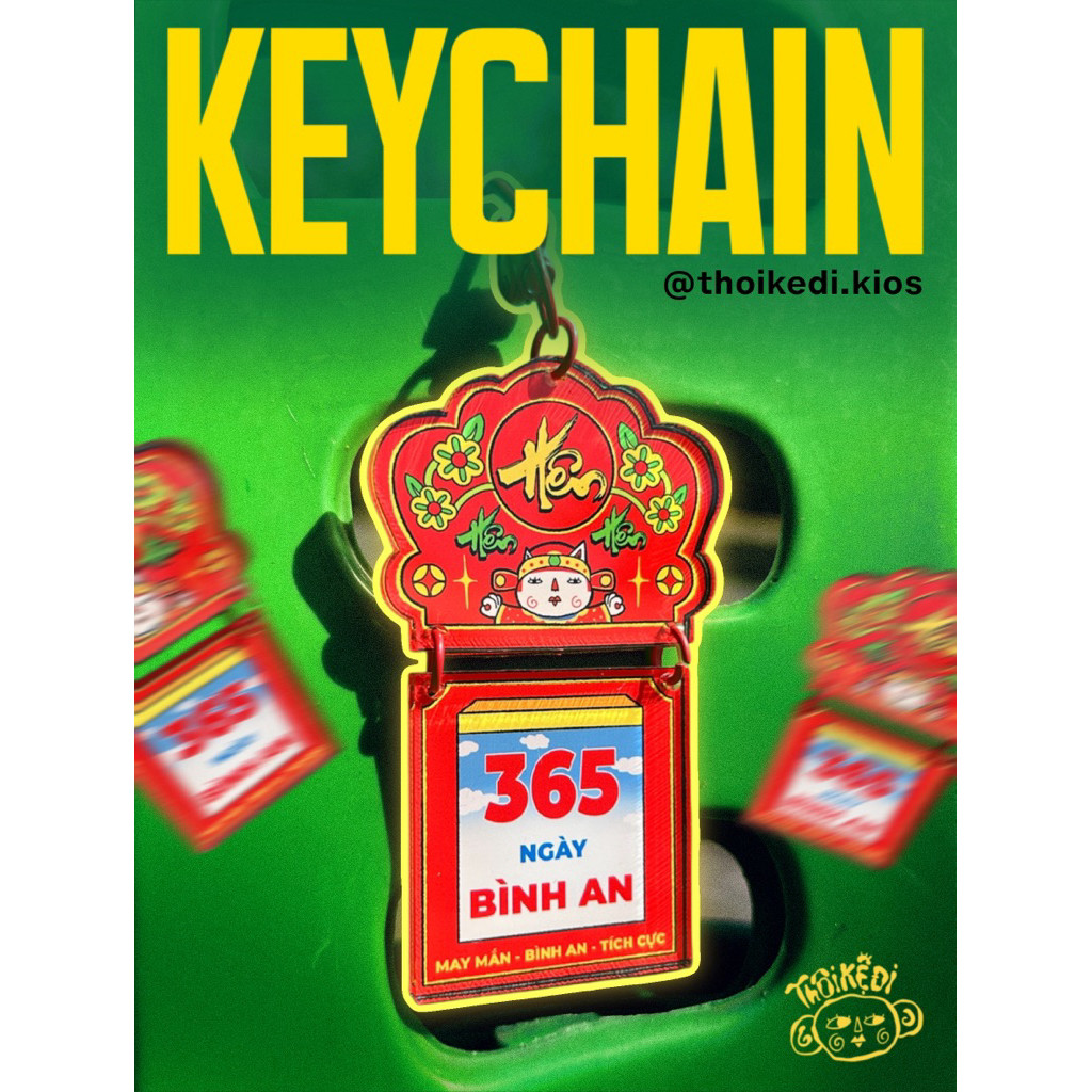 Móc Khóa '' Lịch Bình An '' vui nhộn, đáng iuu dùng tặng bạn bè, người thân...treo túi xách , balo... nlp
