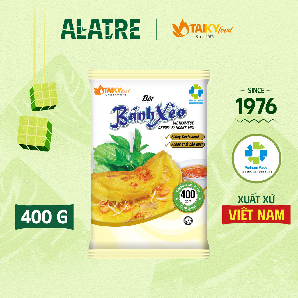 Bột bánh xèo vàng Tài Ký gói 400g (tặng kèm gói bột nghệ) - Nhà phân phối Alatre