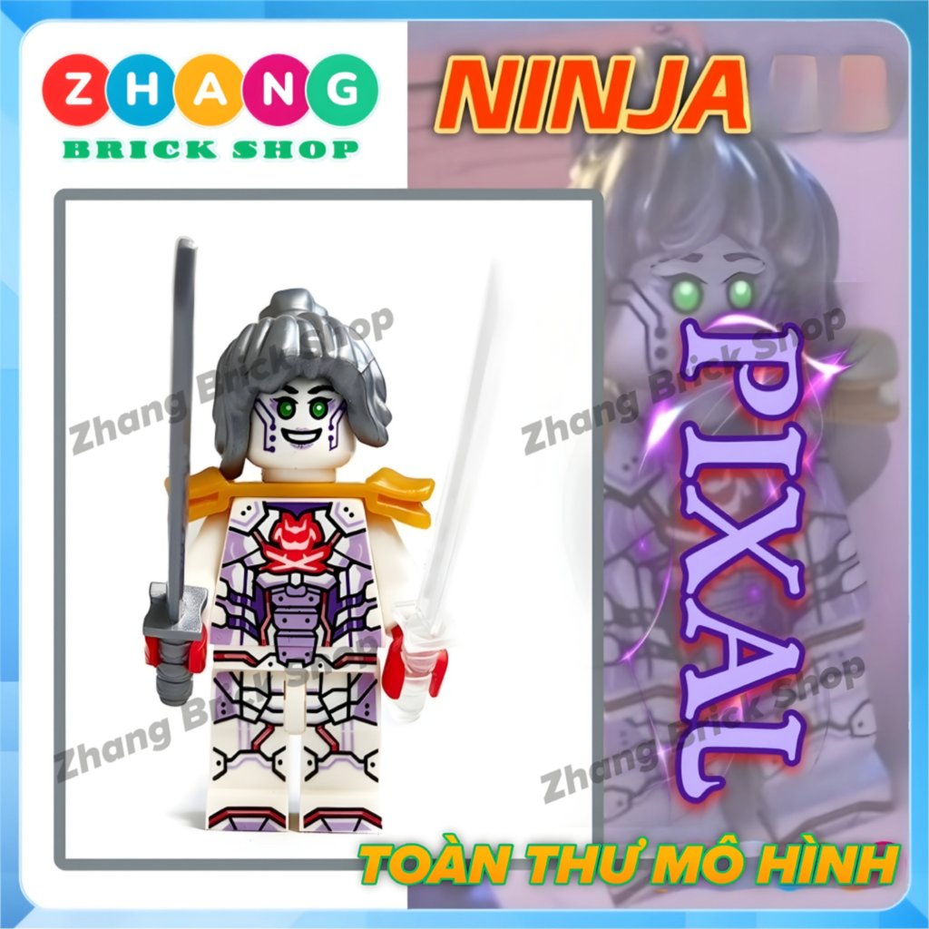 Mô hình nhân vật Ninja quà tặng trang trí bánh sinh nhật những con rồng trỗi dậy Pixal Nindroid Army
