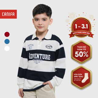  Áo polo bé trai CANIFA dài tay cổ bẻ họa tiết kẻ 2TP25C002 