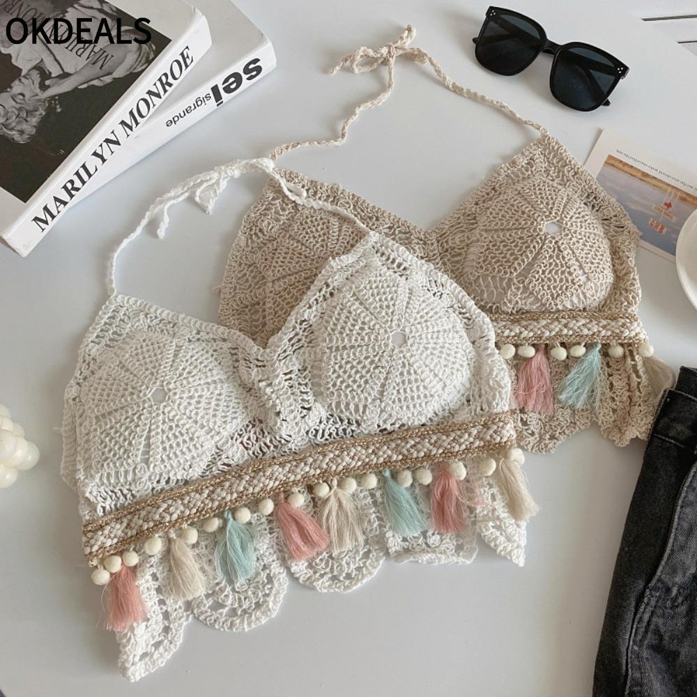 OKDEALS - Túi Ruột Ngựa Crop Top Hở lưng, Áo Đi Biển Cho Nữ