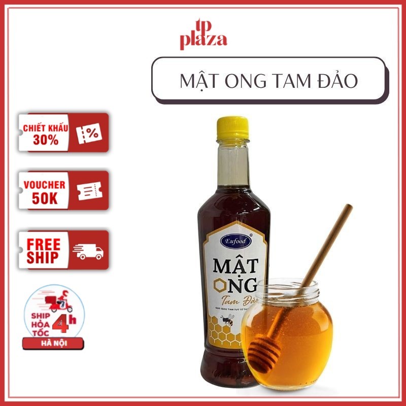 Mật ong Tam Đảo Eufood - Mật ong rừng nguyên chất hiệu Eufood chai 650ml