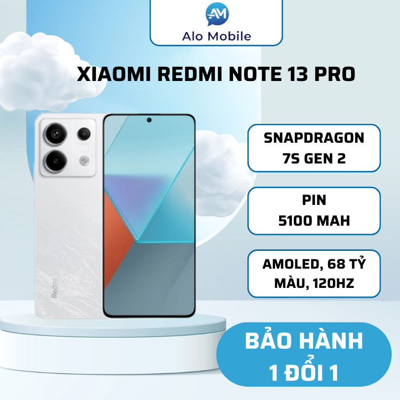 Điện thoại Xiaomi Redmi Note 13 Pro 5G - Snapdragon 7s Gen 2 – BH 1 đổi 1 - Alo Mobile
