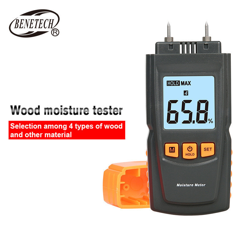 Máy đo độ ẩm gỗ BENETECH GM605 Máy đo độ ẩm gỗ Nhiệt kế