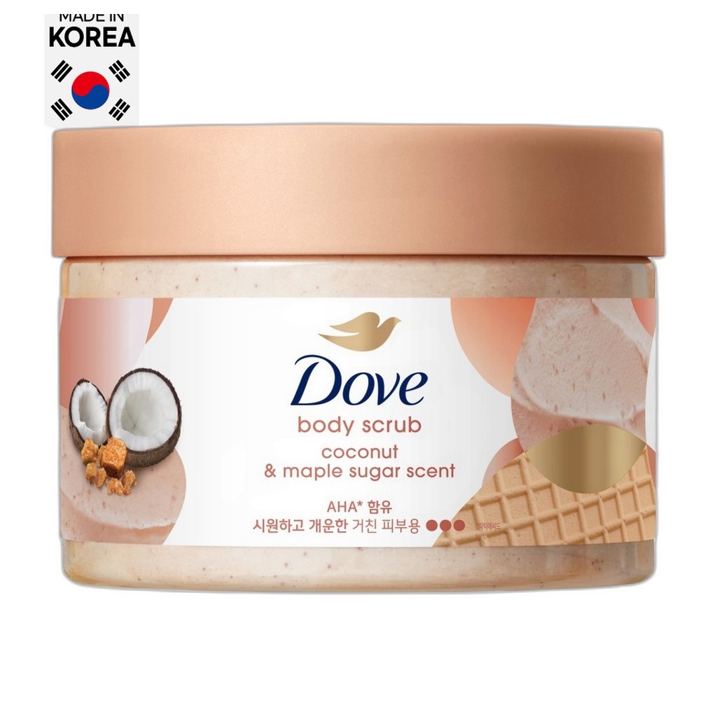 [dove] Tẩy tế bào chết toàn thân Dừa & Maple Sugar, 298g, 1pc / Tẩy tế bào chết toàn thân Hàn Quốc /