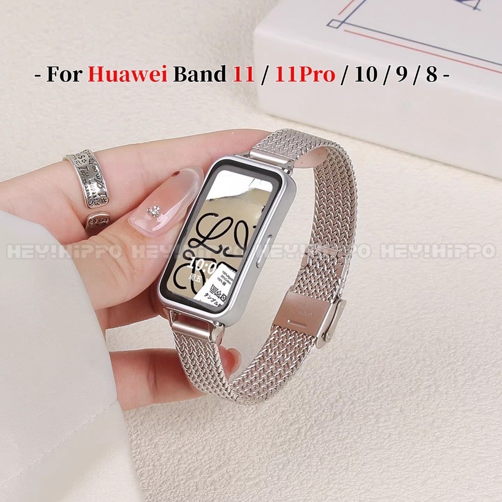 Huaweiband11 Dây đeo kim loại cho Huawei Band 11 11Pro tai lúa mì Dây đeo đồng hồ khóa từ dệt huawei