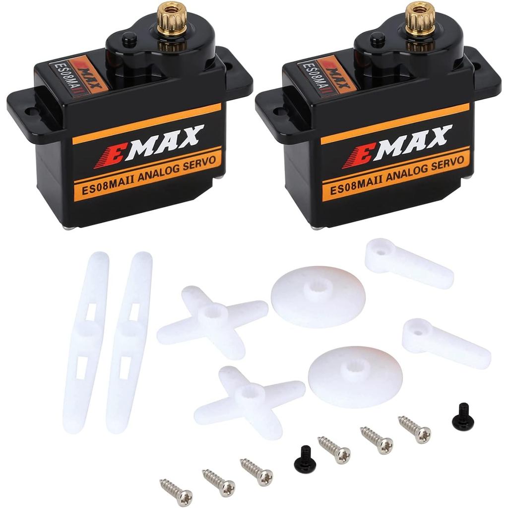 INJORA 2 Chiếc Emmax servo ES08MAII 12g Analog RC servo cho AX24 1 / 24 RC Xe Bánh Xích SCX24 Nâng C