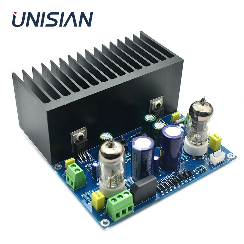 UNISIAN 25W + 25W Bảng Khuếch Đại Ống Chân Không HIFI 6J1 + LM1875 Van Điện Tử Poower Khuếch Đại Bộ 