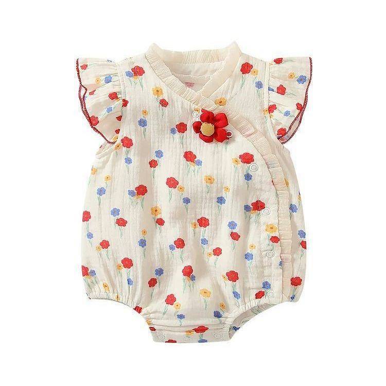 Baby Summer Wear Clothes Baby Girl Jumpsuit Full Moon Onesie Summer I8DI