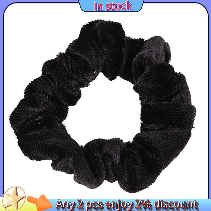 Scrunchie Đen Nhung Co Dài - 10 gói cho tóc
