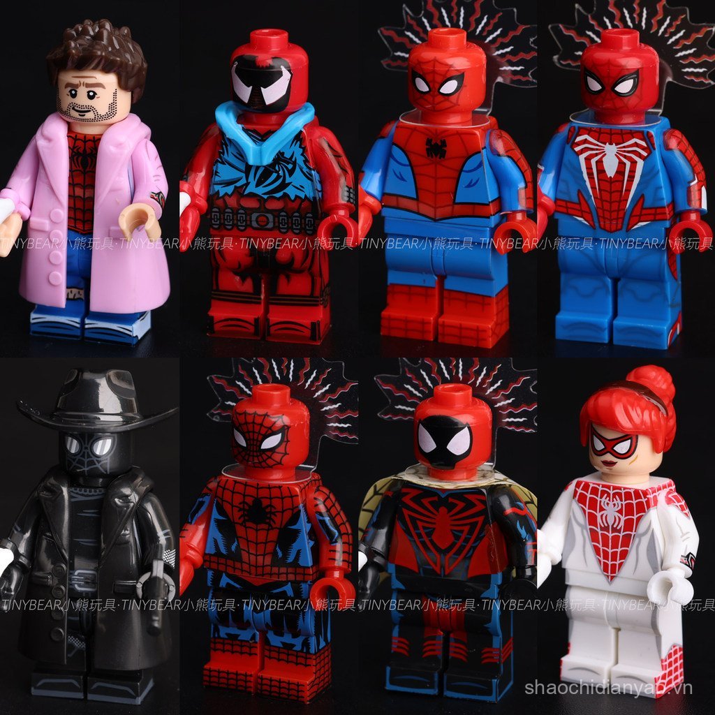 Sản phẩm mới Xếp hình nội địa Siêu anh hùng Bóng người nhện xuyên vũ trụ Peter Parker 2099 Khối xây 