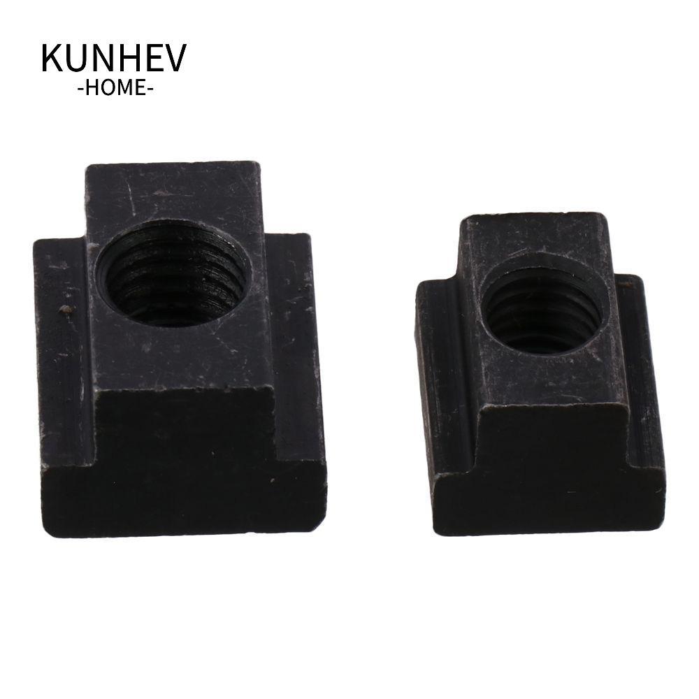 KUNHEV 10 Cái Tapped Through Slot Nuts, M6 M8 M10 M12 Black Oxide T Slot Nuts, Thép Carbon Cao Cấp T