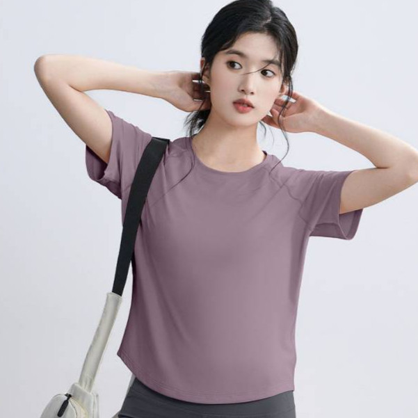 Slimming Quick-Drying Exercise Top Yoga Clothes New Short-Sleeved T-shirt Training Running Fitness C