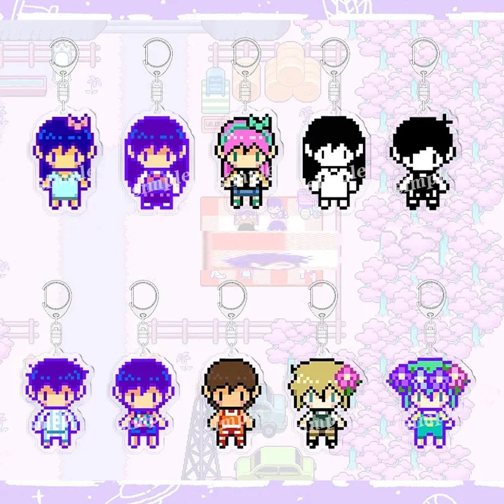 Móc khóa Omori Pixel Art Acrylic Keychain Game Omori Sunny Basil Kel Hero Mari Aubrey phụ kiện túi x