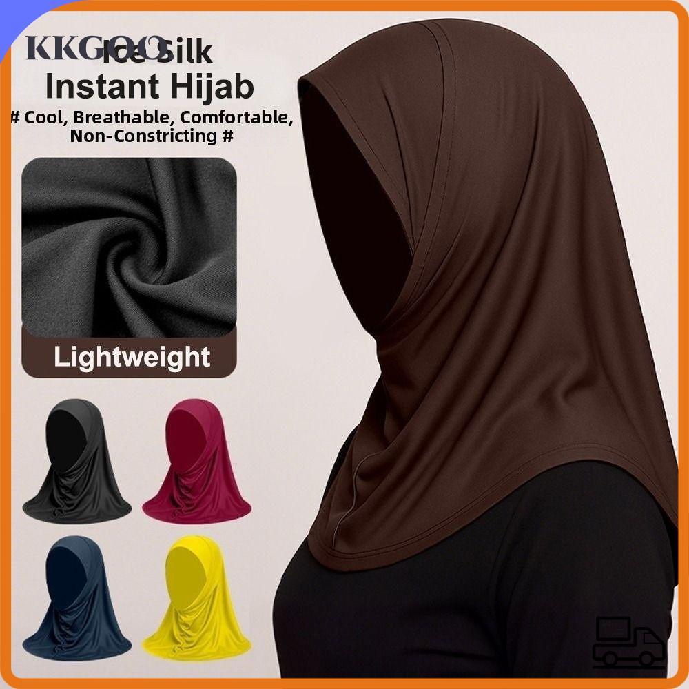 Khăn Hijab nữ KGOO, Khăn choàng Hijab chống nắng bằng lụa băng, Khăn choàng cổ Spandex thanh lịch Nh
