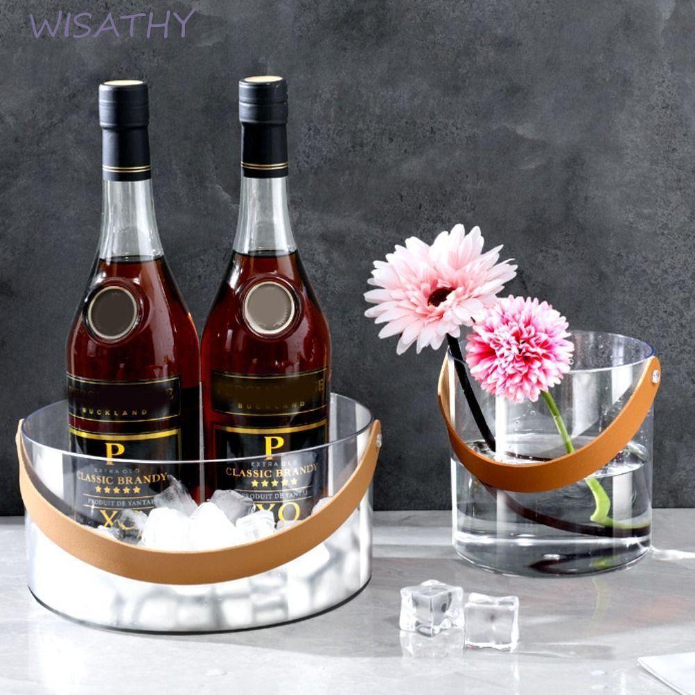 WISATHY WISHY Xô Đá, Giỏ Đựng Trái Cây Di Động Bằng Nhựa, Làm Mát Champagne Làm Mát Trong Suốt Đồ Uố
